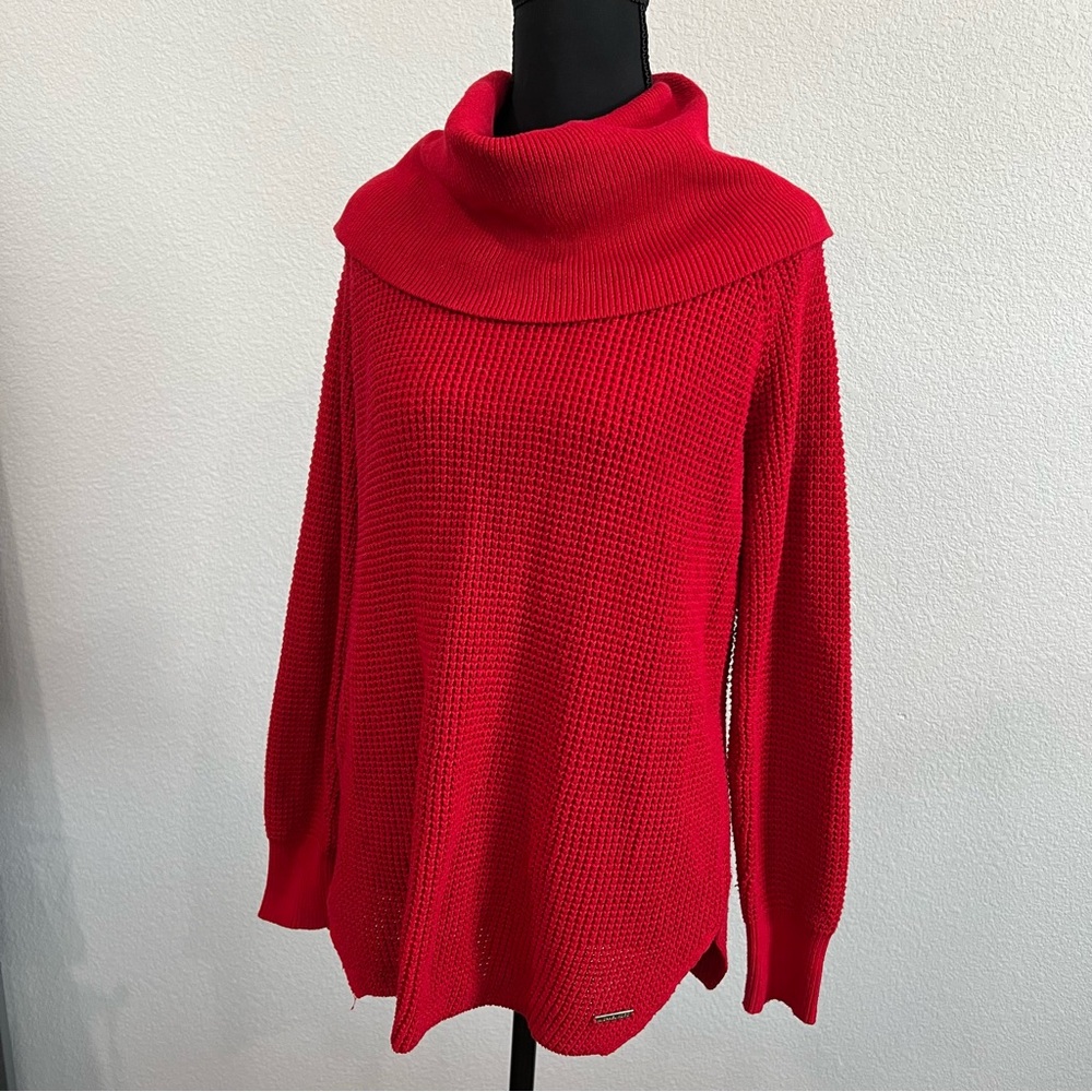 Michael Kors Red Knit Sweater Size Small Oversized